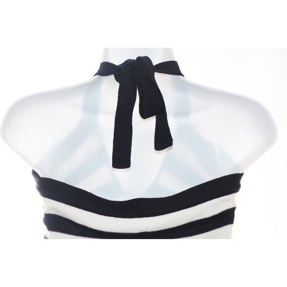 90s Y2K Dress Womens Size Small S West Seal Body Con Hugging Sweater Striped Hal - Picture 4 of 6